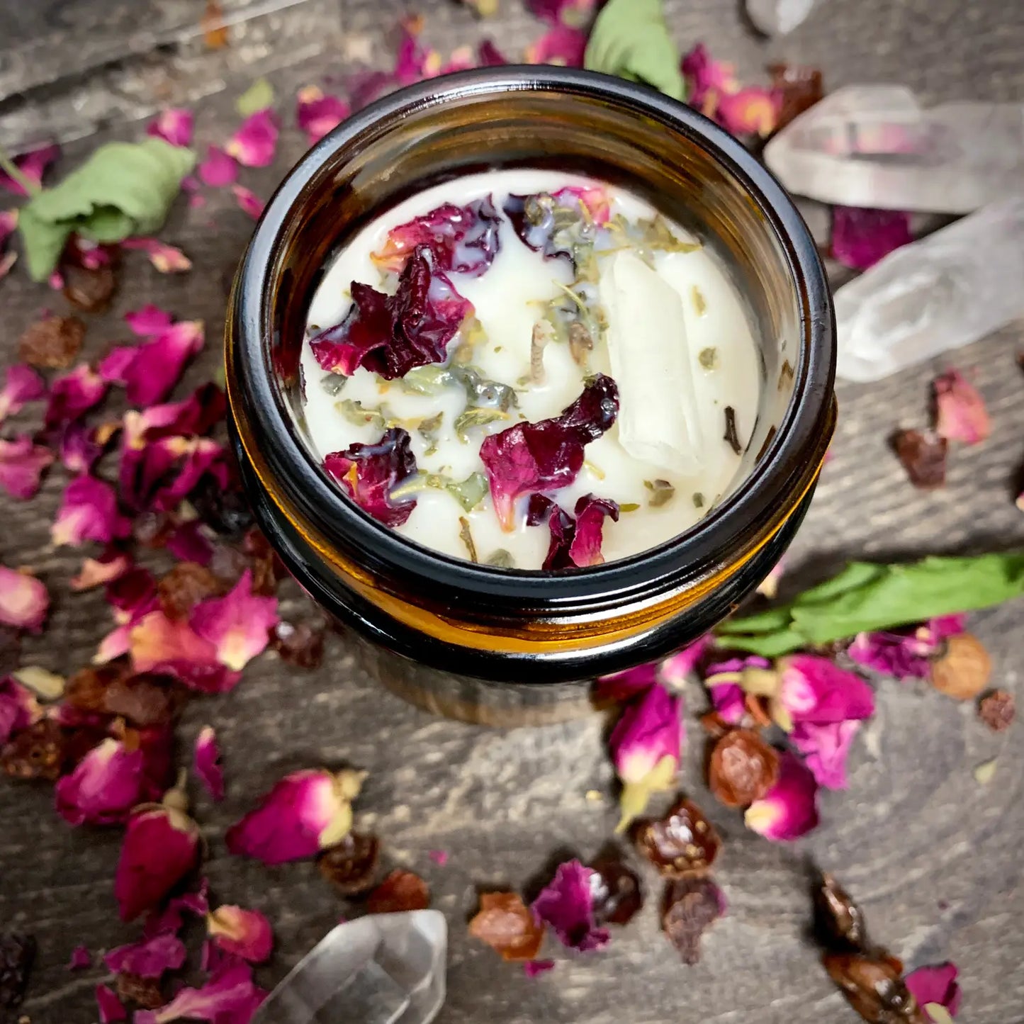 WILD ROSE | HERB + CRYSTAL INFUSED RITUAL CANDLE