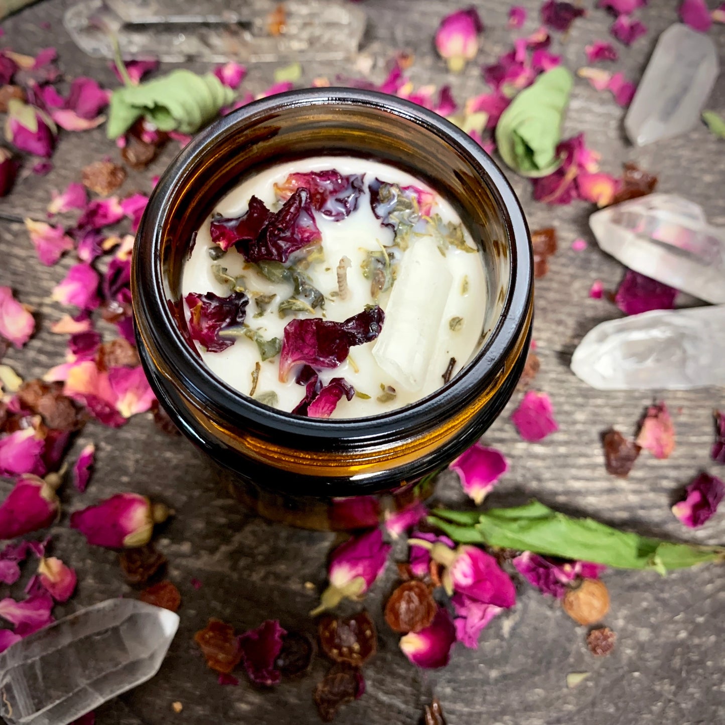 WILD ROSE | HERB + CRYSTAL INFUSED RITUAL CANDLE