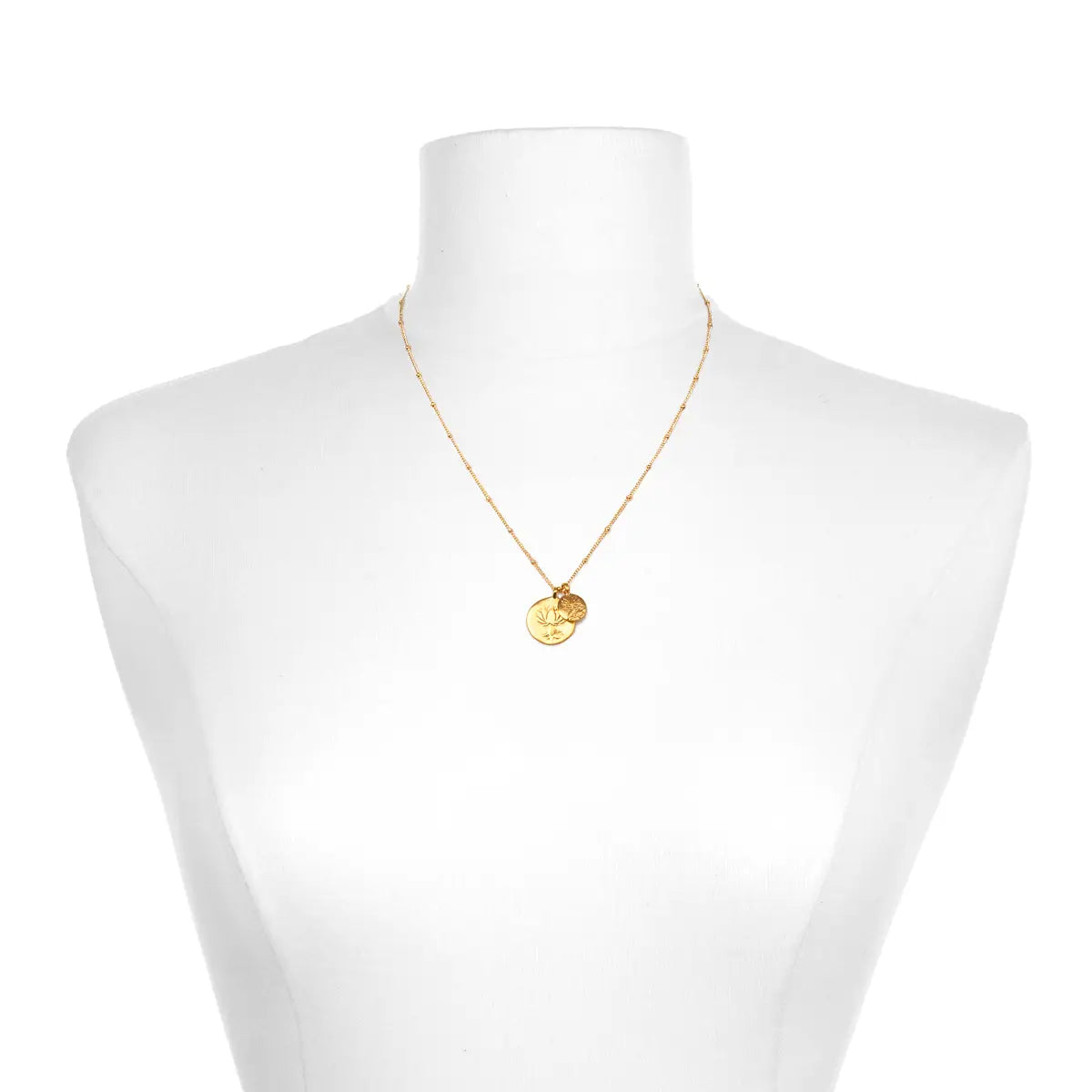 DOUBLE LOTUS PENDANT NECKLACE