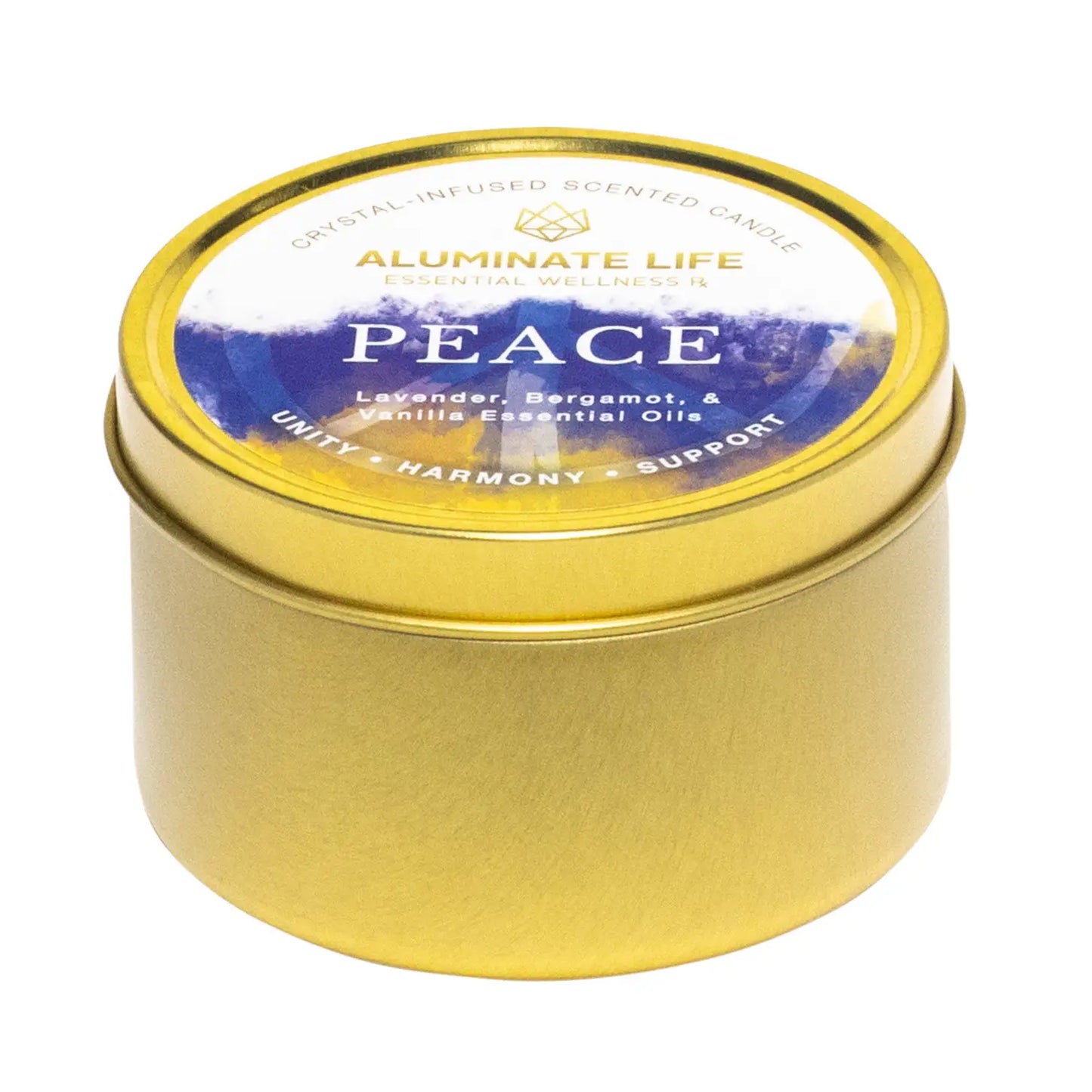 PEACE | CRYSTAL CANDLE TIN