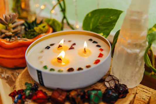 CHAKRA BALANCE SPIRAL WOODEN WICK | HANDCRAFTED SOY CANDLE