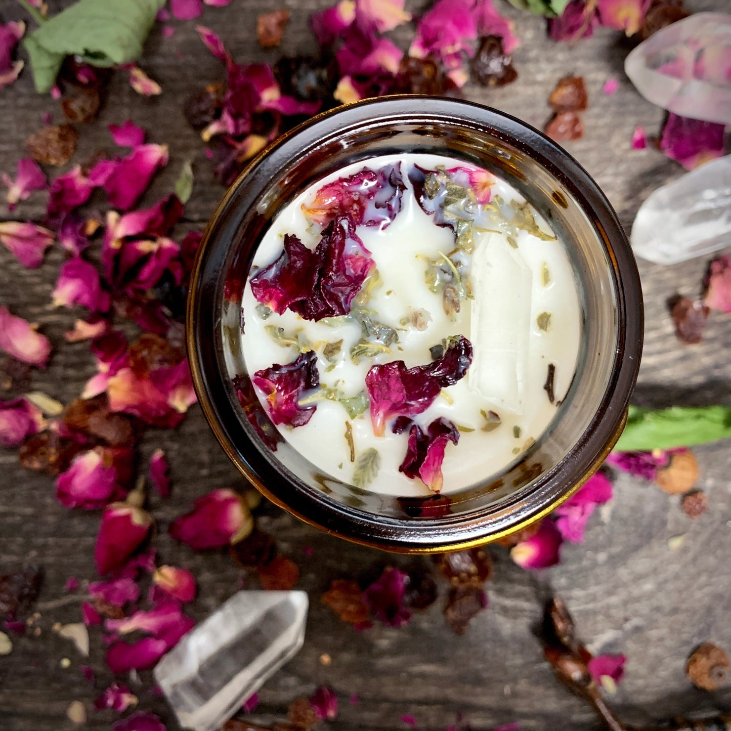 WILD ROSE | HERB + CRYSTAL INFUSED RITUAL CANDLE