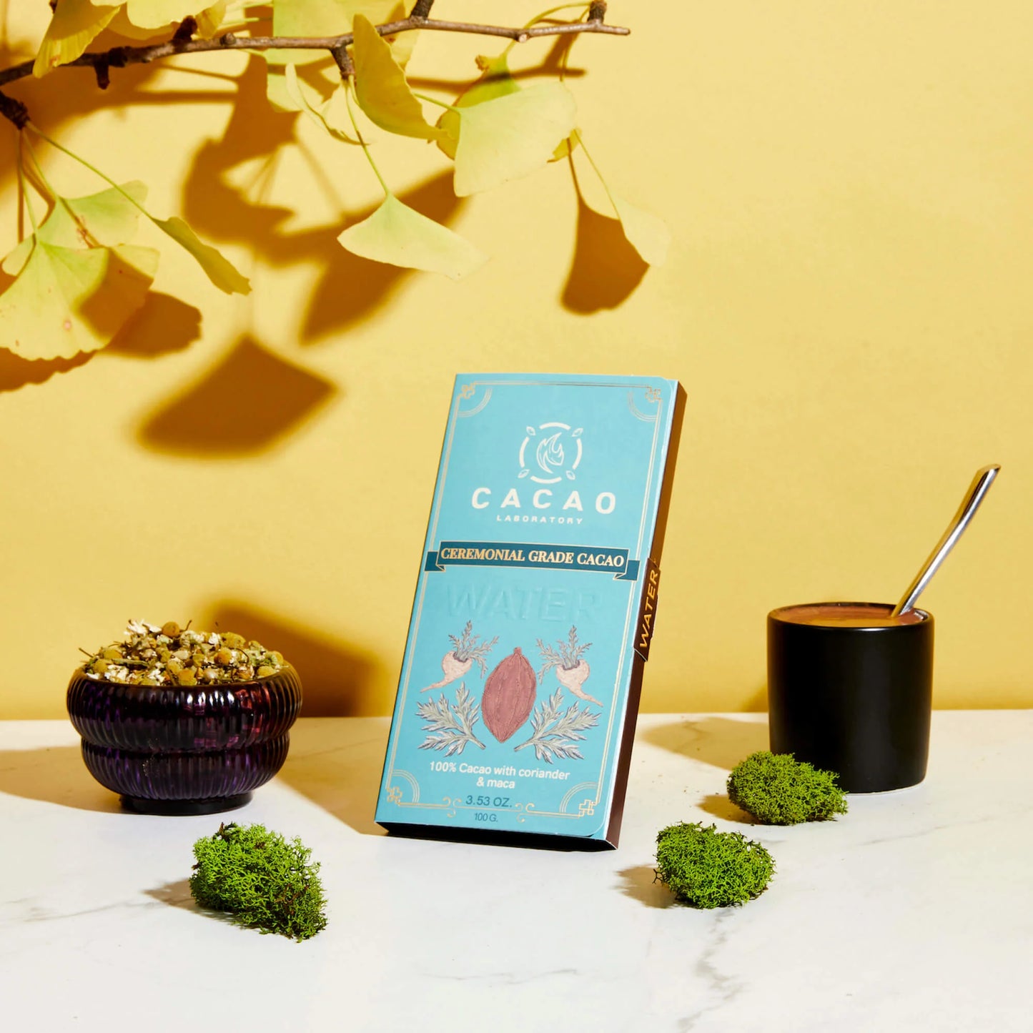 CEREMONIAL CACAO - WATER Element: Invoke Your Creativity with Coriander and Maca (3.5 oz bar)