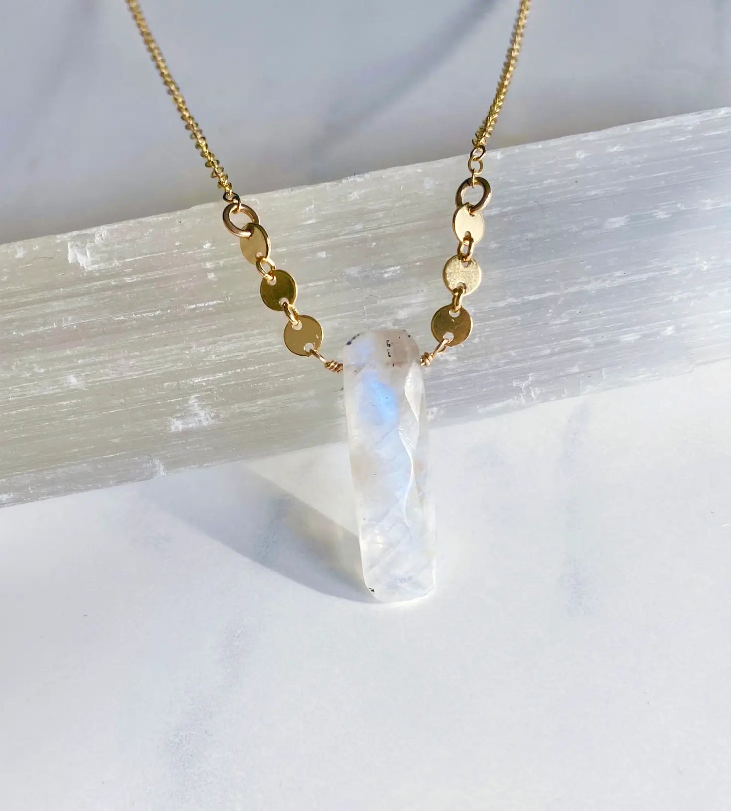 MOONSTONE BAR NECKLACE