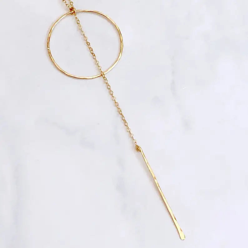 GOLDEN CIRCLE DROP NECKLACE