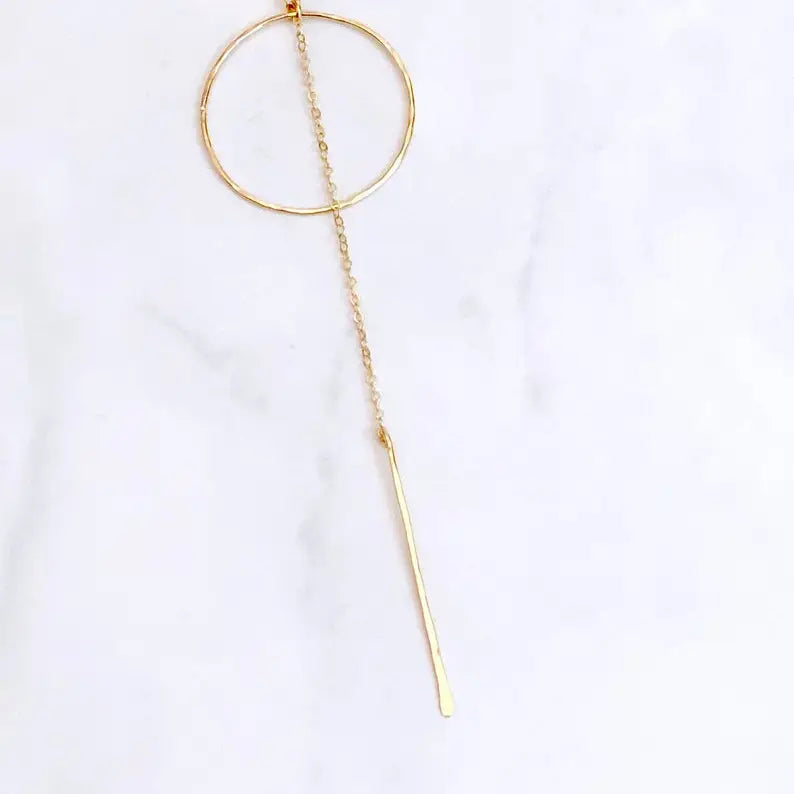 GOLDEN CIRCLE DROP NECKLACE