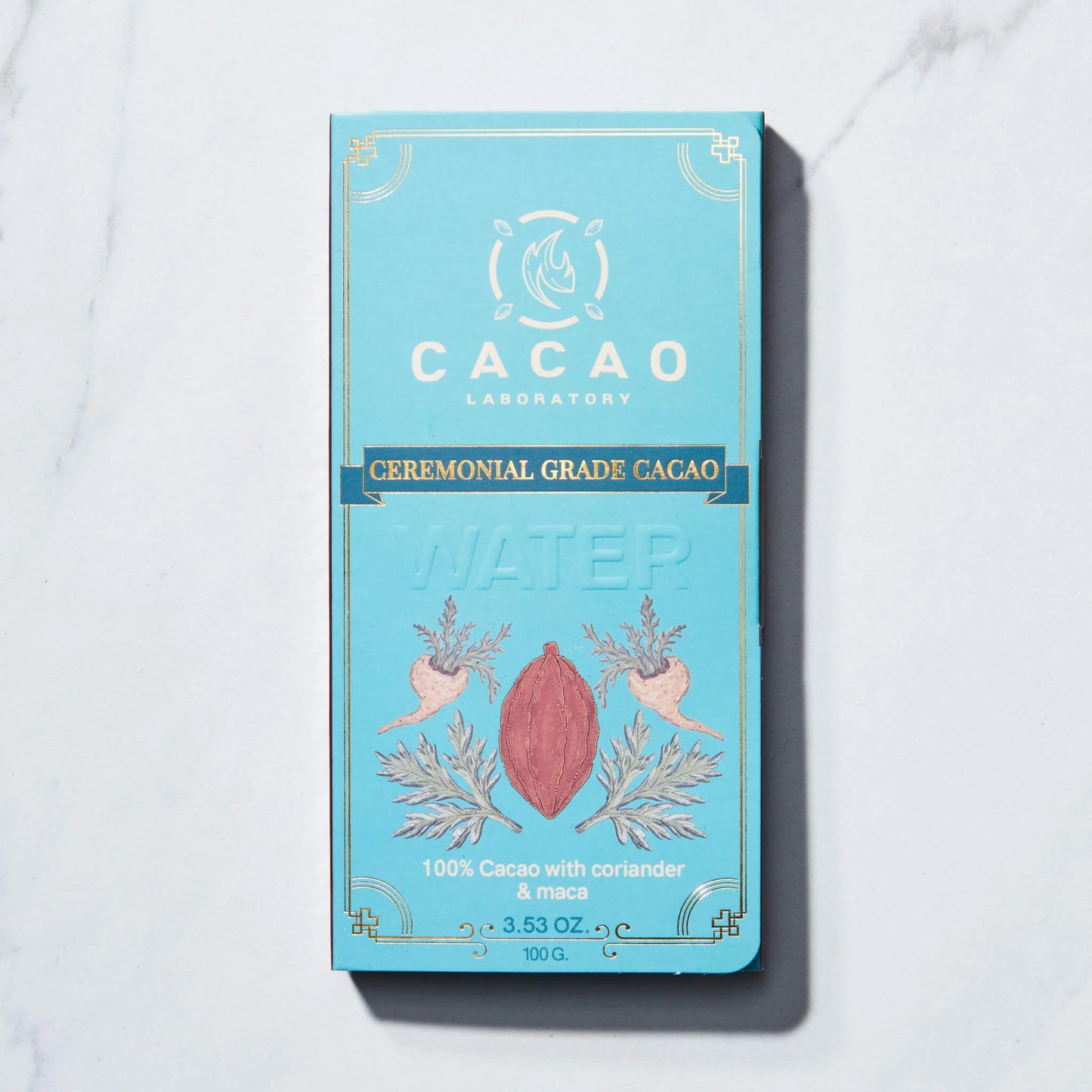 CEREMONIAL CACAO - WATER Element: Invoke Your Creativity with Coriander and Maca (3.5 oz bar)