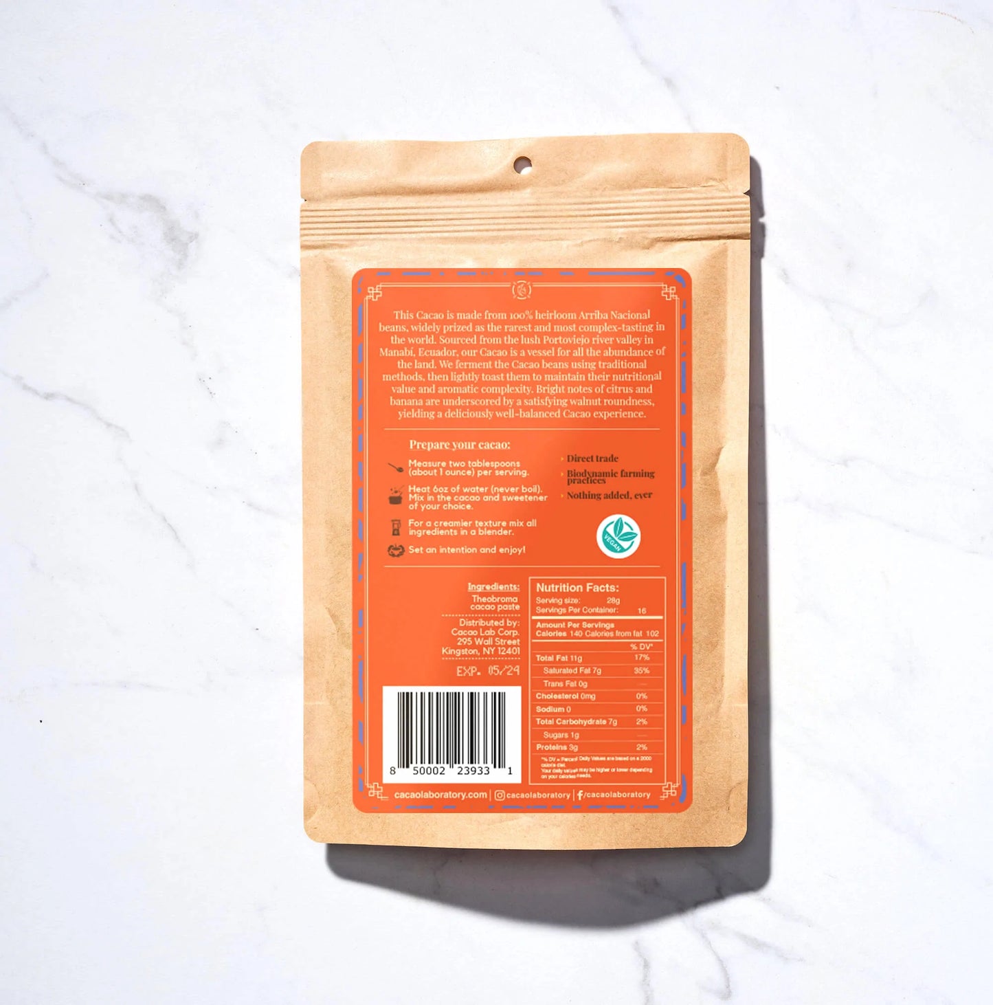 CEREMONIAL CACAO— 100% Cacao Pouch (1 lb - granulated)